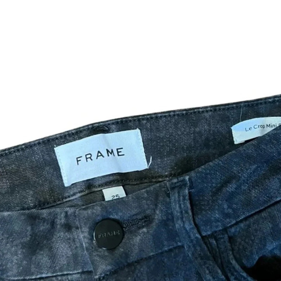 FRAME Denim Women's Le Crop Mini Boot Jeans Tonal Python Gray Snakeskin … - Picture 5 of 7